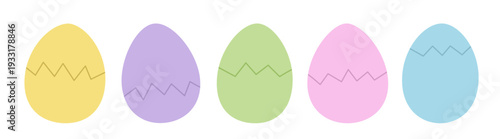 Pastel Cracked Easter egg vector clipart set.
Flat cracked Easter eggs illustration collection.
Broken Easter egg shell vector graphic. svg.