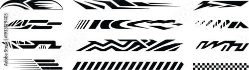 orange tribal racing car decal vector - sport vehicle livery wrap design for jdm rally and drift cars