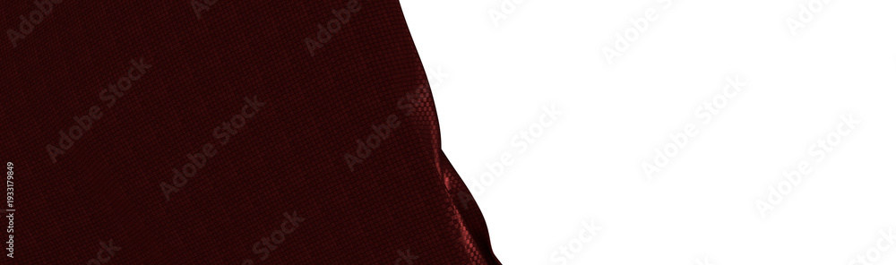 Fototapeta premium Burgundy cloth waving in the wind against a clean white background. Perfect for textile design, abstract backgrounds, a