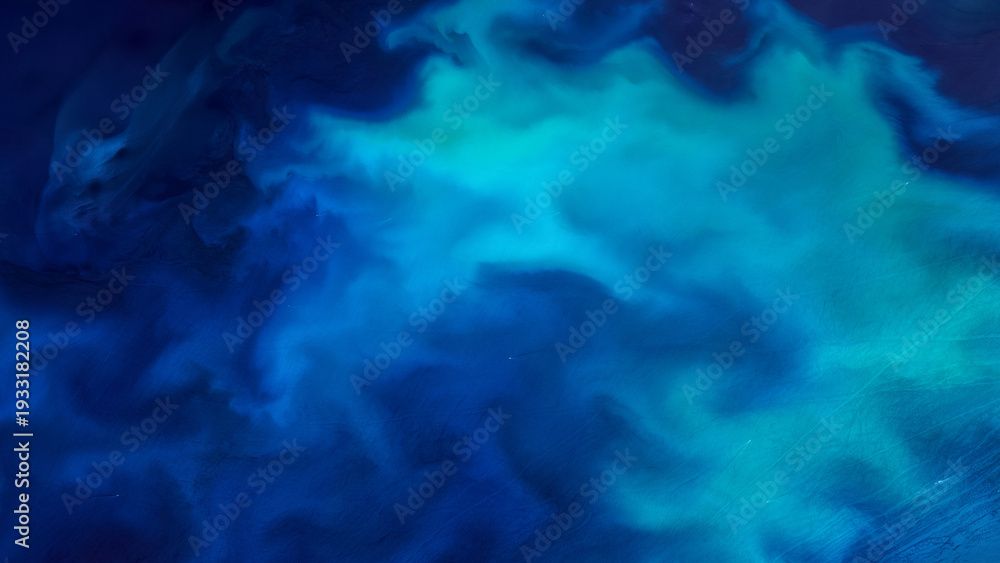 Obraz premium Satellite view of phytoplankton blooms swirling in the ocean waters. Elements of this image furnished by NASA.