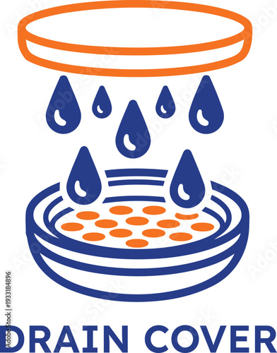 Drain cover with water droplets isolated on transparent background for plumbing and drainage concepts