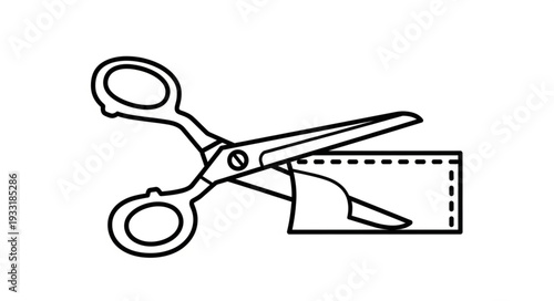 Scissors Cutting Paper Edge.