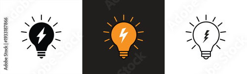 electric power symbol icon isolated on white background, vector illustration