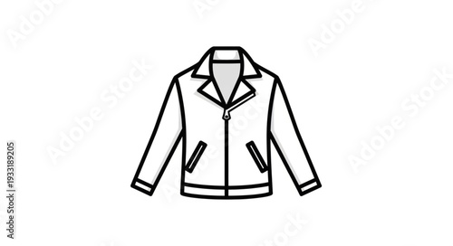 Simple Black and White Jacket Illustration.