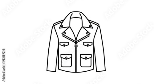Simple Black and White Jacket Illustration.