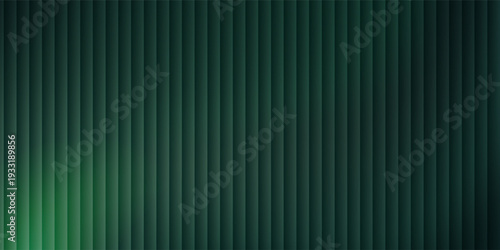 Texture green ribbed glass texture with glossy vertical waves and gradient reflections in abstract background 3d window decor