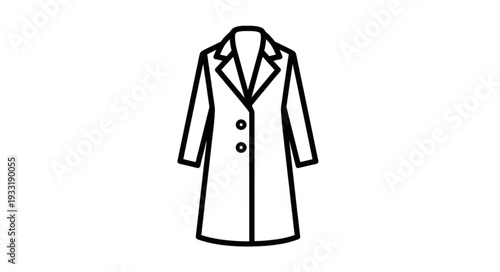 Simple Black and White Coat Illustration.