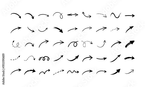 doodle-arrow-collection-hand-drawn-directional-pointer Vector Set illustration, easily editable.