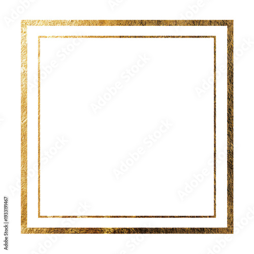 A gold frame on a black background on transparent background