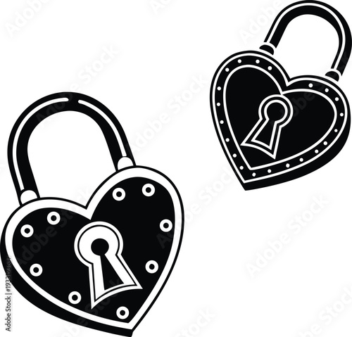 Lock icon collection. Locked and unlocked black line icon set