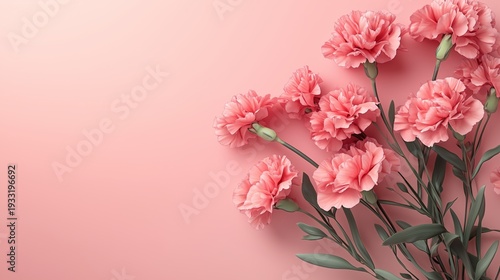 Pink Carnations Arranged on a Light Pink Background During Daytime