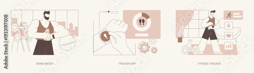 Fitness bracelet isolated cartoon vector illustrations se