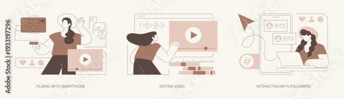 Vlogging isolated cartoon vector illustrations se