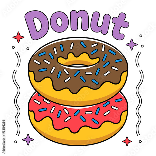 Two donuts with colorful sprinkles