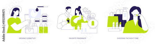 Buying cosmetics isolated cartoon vector illustrations se