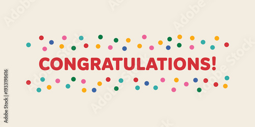 Colorful congratulations celebration with dots