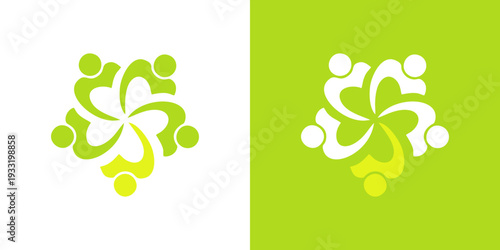 Vibrant logo representing unity and teamwork with people joining hands, perfect for corporate, social, and community projects