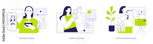 Beauty vlog isolated cartoon vector illustrations se