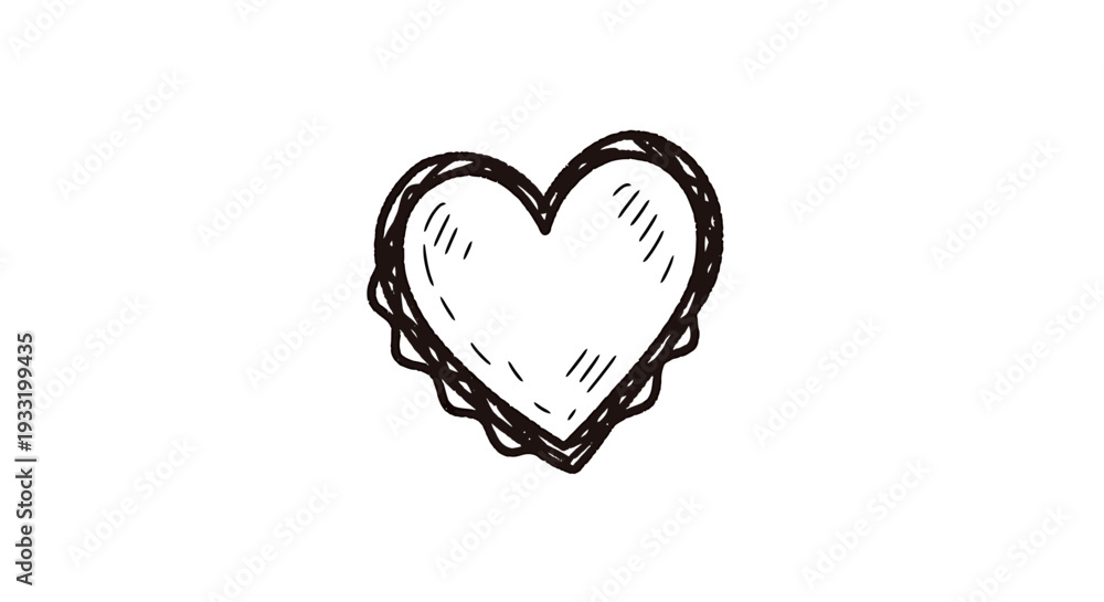 Fototapeta premium Whimsical Hand Drawn Heart Symbol Illustration. Vector Icon. EPS Editable