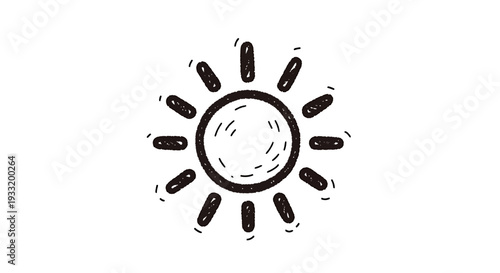 Simple Hand Drawn Sun Illustration for Design. Vector Icon. EPS Editable
