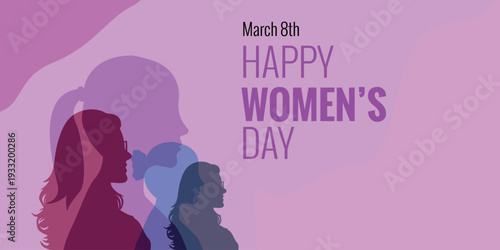 Happy Women’s Day March 8 Feminine Silhouette Illustration