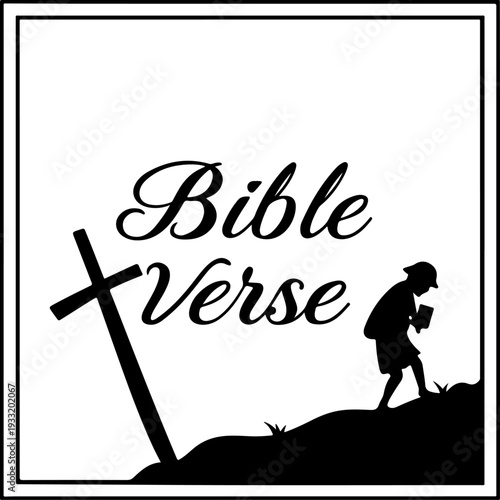 Bible Verse silhouette vector illustration