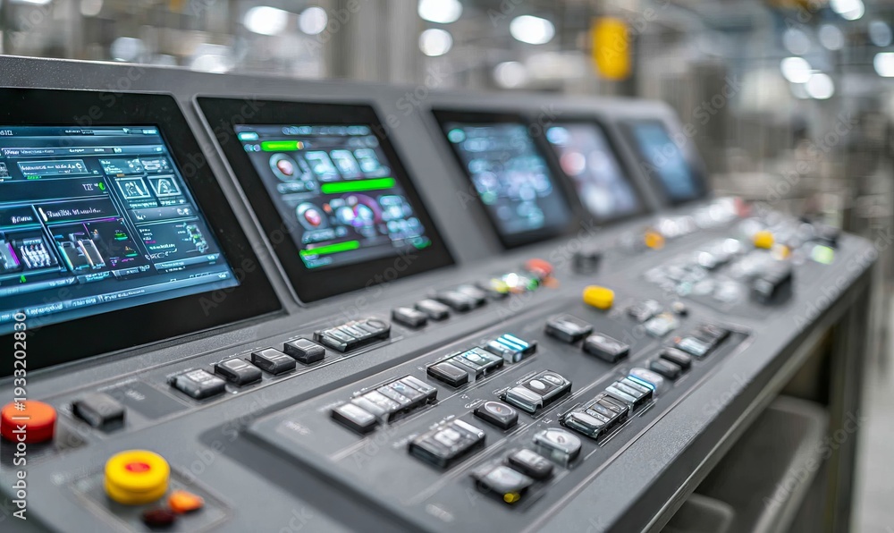 Fototapeta premium Advanced Control Panel for Production Monitoring in Industrial Environment