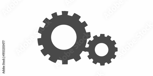A detailed illustration of a black and white gear mechanism with a central hole.