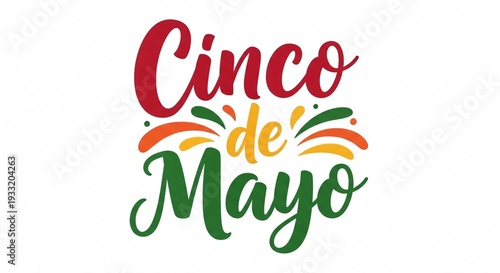 Cinco de Mayo colorful festive celebration text logo