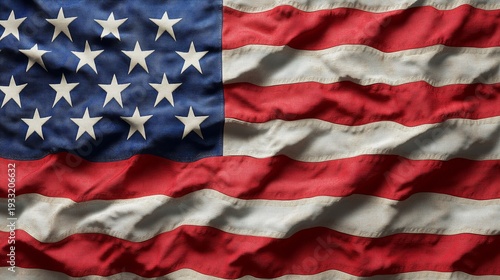 Stars and Stripes Wave in the Wind on a Sunny Day at a Park