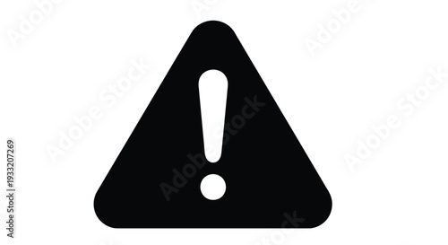Simple black warning sign with an exclamation point on a white background