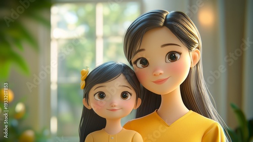 Two Characters Smile in a Bright Room Filled With Sunlight and Plants While W...