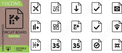 Vector set of business web icons and square mobile button labels with numbers for internet design illustration