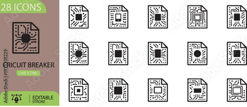 Vintage business and communication vector icon set featuring web signs and technology symbols for website design and mobile media illustration