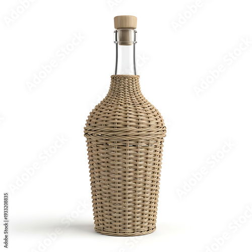 Wickercovered glass bottle