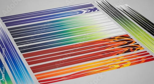 Colorful gradient stripes arranged in a visually appealing pattern, showcasing vibrant hues.