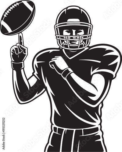 Football Player Silhouette SVG – Quarterback Sports Clipart for Cricut & Laser