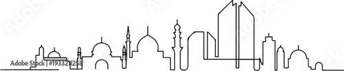 Cairo skyline with line art style vector illustration. Modern city design vector. one line Icon drawing