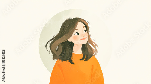 Girl smiling and looking up with hopeful expression
