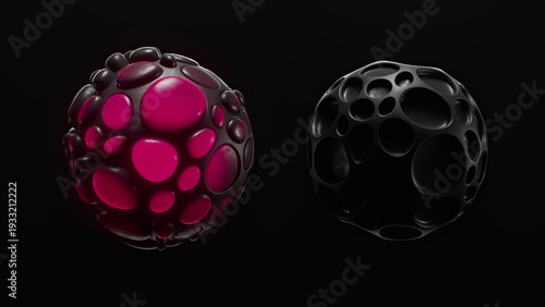 Abstract Spheres Designed with Organic Shapes and Unique Textures for Artistic Appeal