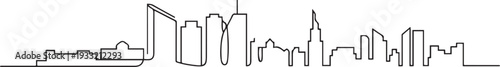 Ajman skyline with line art style vector illustration. Modern city design vector. one line Icon drawing