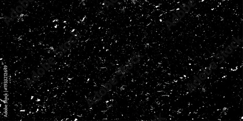 Grunge black and white pattern. Monochrome particles abstract texture. Dark design background surface.