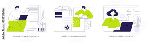 Network maintenance and administration isolated cartoon vector illustrations se