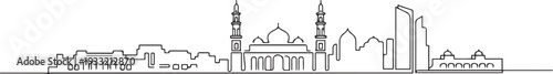 Muscat skyline with line art style vector illustration. Modern city design vector. one line Icon drawing