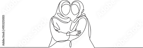 One continuous line drawing of Emirati Women’s Day celebration vector illustration. Emirati Women's Day in simple linear concept vector design. one line Icon drawing