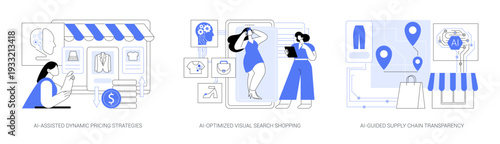 AI Tools for Retail Success abstract concept vector illustrations.
