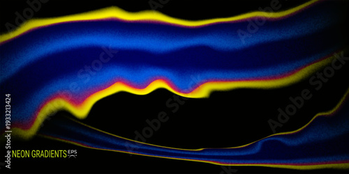 Heat map. Abstract infrared thermographic background. Temperature distribution and data analysis. Thermal imaging concept. Futuristic neon gradient waves on dark bg with glowing light edges. Vector