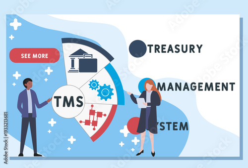 TMS - Treasury Management System мacronym. business concept background. vector illustration concept with keywords and icons. lettering illustration with icons for web banner, flyer, landing