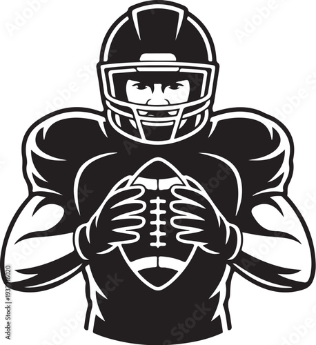 Football Player Silhouette SVG – Quarterback Sports Clipart for Cricut & Laser
