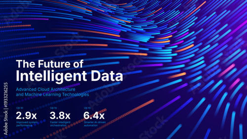 Digital Neural Network Streamlines for AI Data Processing. Futuristic Background for Tech Business Reports and Corporate Presentations.